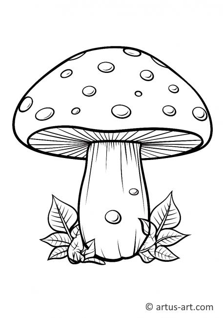 Pagina da colorare con macchie di funghi